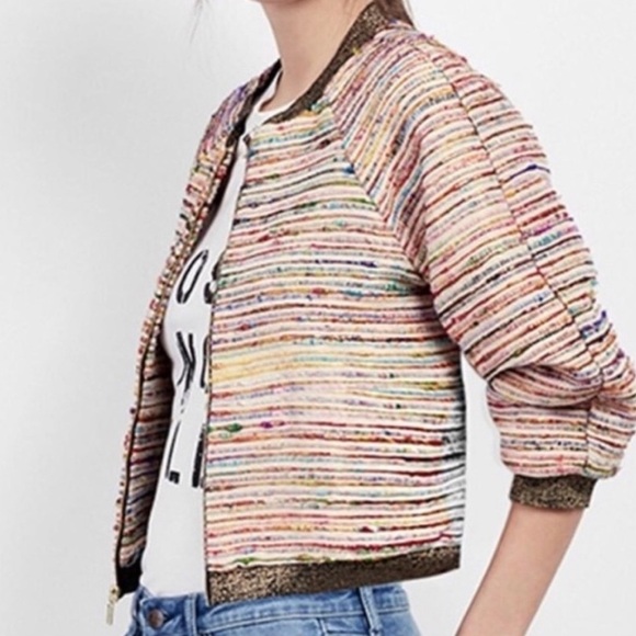 LIKE NEW Anthropologie Nicole Miller Artelier bomber jacket, Small - Picture 4 of 9